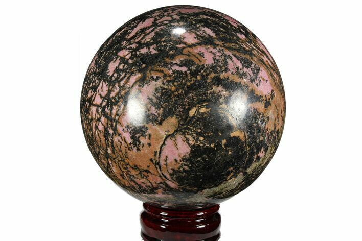 Polished Rhodonite Sphere - Madagascar #111064